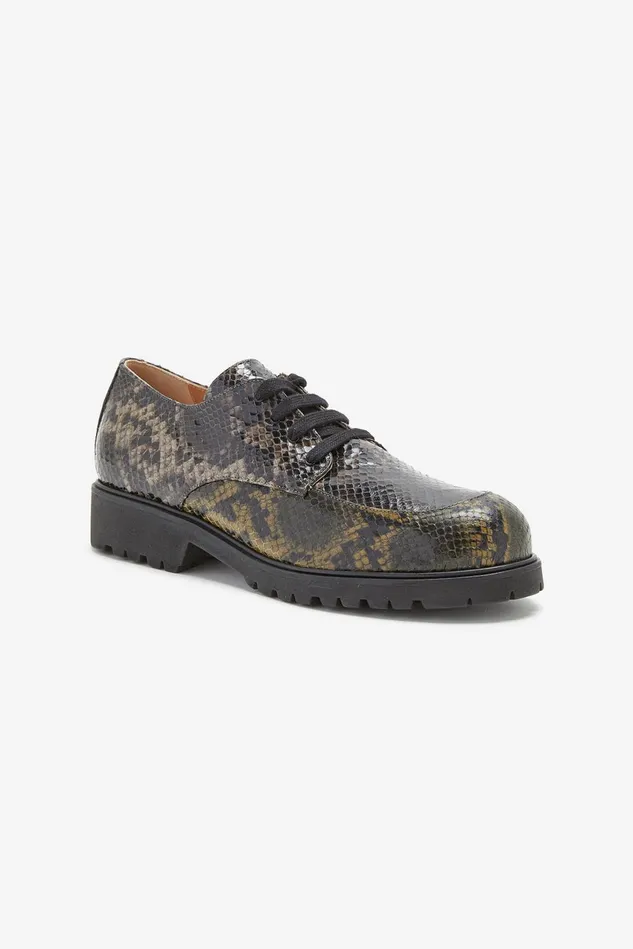 Women Malparmi Laceups Leather Animalier LaceUp Greygreen