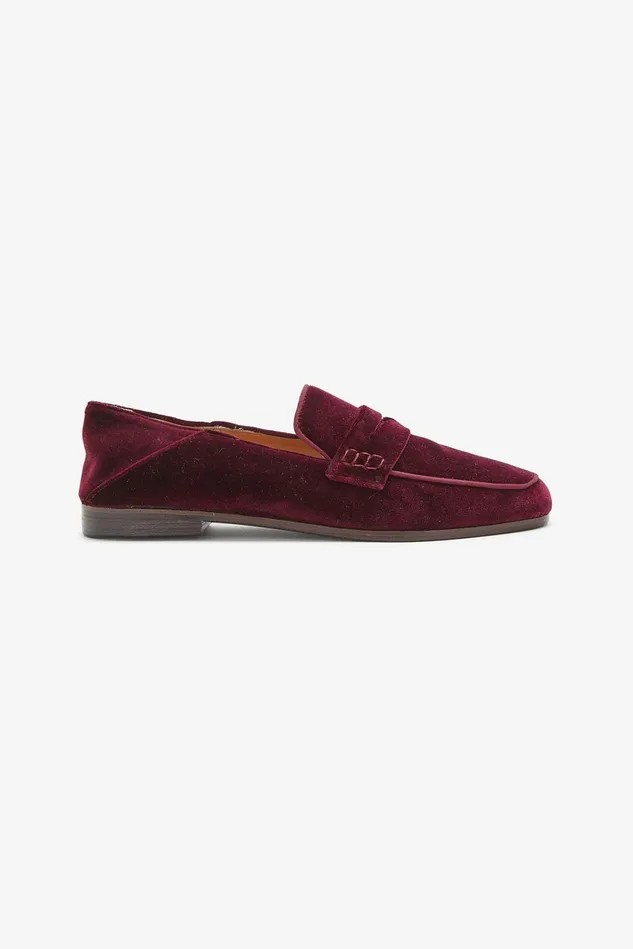 Women Malparmi Loafers And Ballerinas Velvet Moccasin Bordeaux