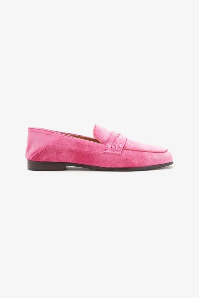 Women Malparmi Loafers And Ballerinas Velvet Moccasin Fuxia