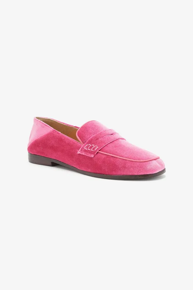 Women Malparmi Loafers And Ballerinas Velvet Moccasin Fuxia