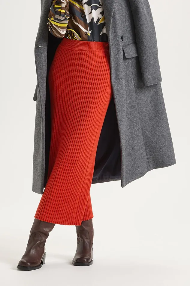 Women Malparmi Skirts New Soft Wool Skirt Orangeorange