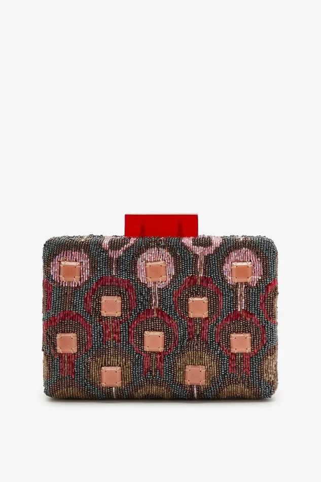Women Malparmi Small Bags Muse Embroideries Clutch Pinkblackcamel