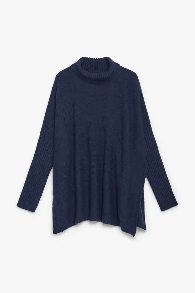 Women Malparmi Stoles New Soft Wool Cape Darkblue