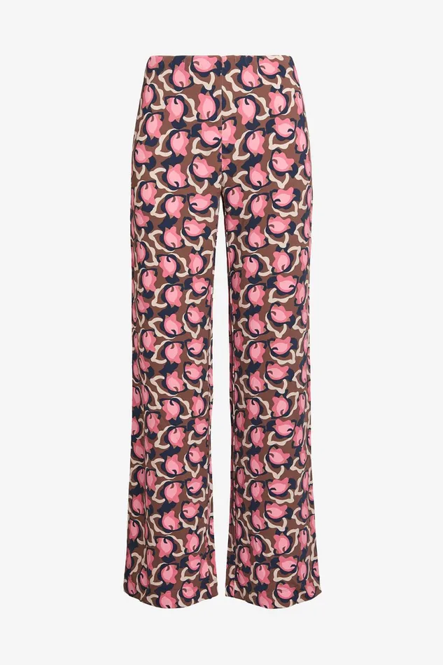 Women Malparmi Trousers Camoleaves Jersey Trousers Pinkbeigeblack