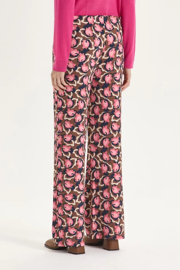 Women Malparmi Trousers Camoleaves Jersey Trousers Pinkbeigeblack