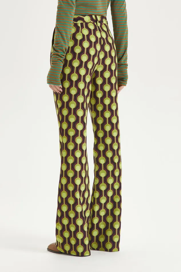 Women Malparmi Trousers Frieze Cady Trousers Greenblackbordeaux
