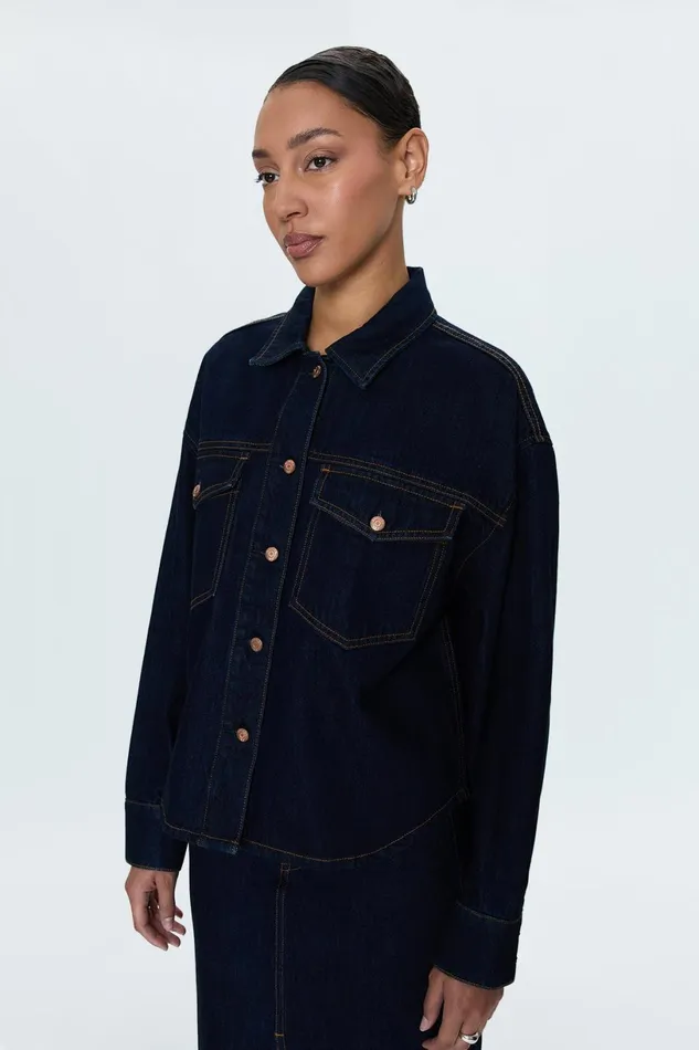 Women Mandy Denim Shacket 8211 Countdown Pistola Denim Jackets and Outerwear