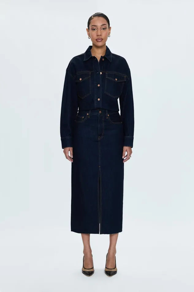 Women Mandy Denim Shacket 8211 Countdown Pistola Denim Jackets and Outerwear