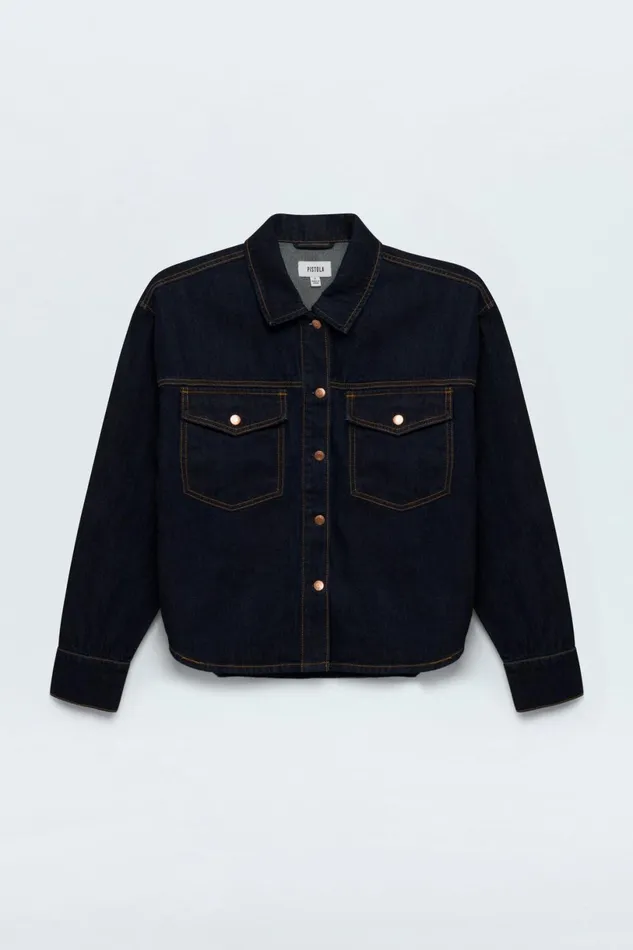 Women Mandy Denim Shacket 8211 Countdown Pistola Denim Jackets and Outerwear
