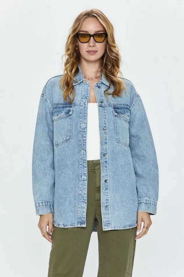 Women Mandy Oversized Shacket 8211 Paloma Pistola Denim Jackets and Outerwear