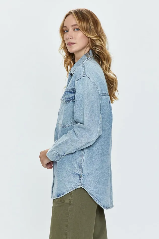 Women Mandy Oversized Shacket 8211 Paloma Pistola Denim Jackets and Outerwear
