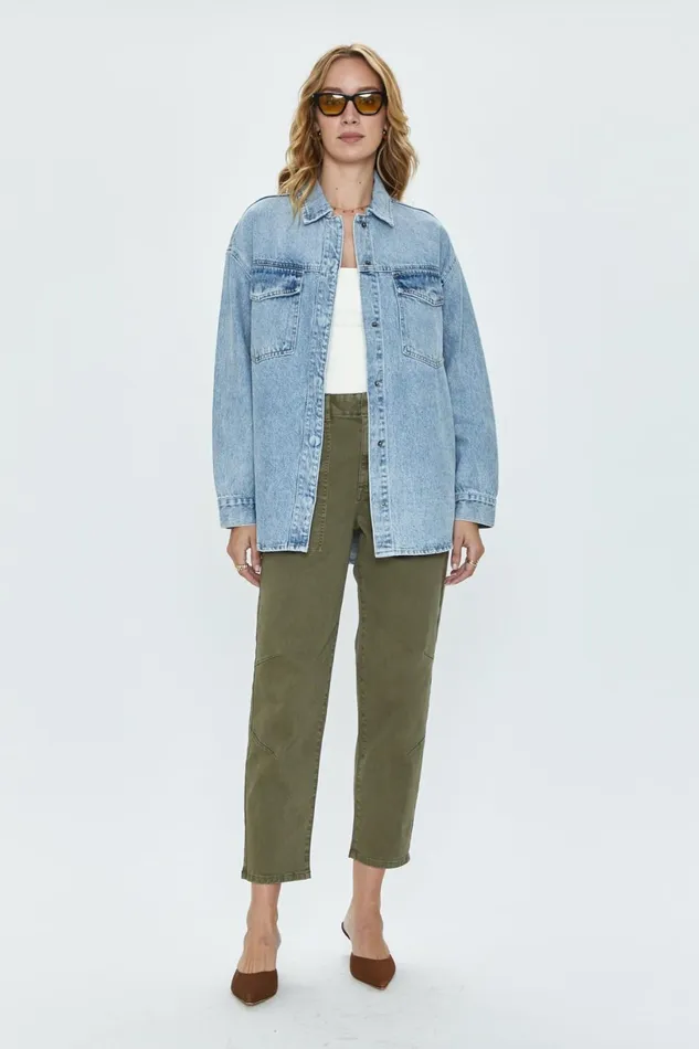 Women Mandy Oversized Shacket 8211 Paloma Pistola Denim Jackets and Outerwear