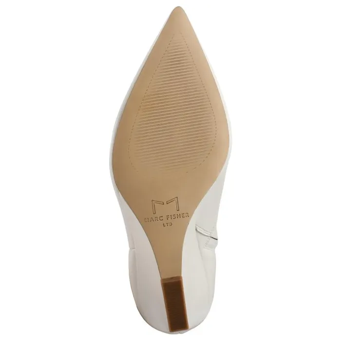 Women Marc Fisher Booties Dayna Wedge Bootie Chic Cream Leather