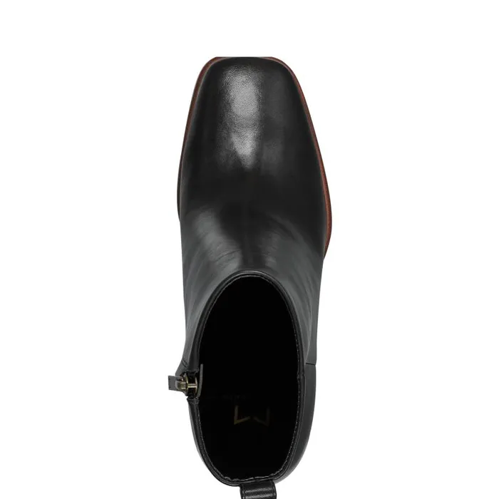 Women Marc Fisher Booties Floria Square Toe Bootie Black Leather