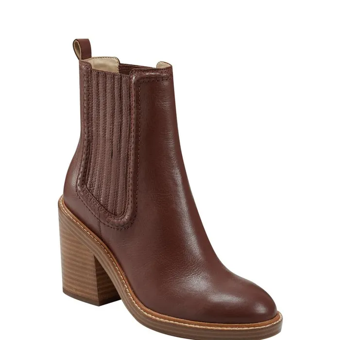 Women Marc Fisher Booties Halida Tailored Bootie Dark Natural