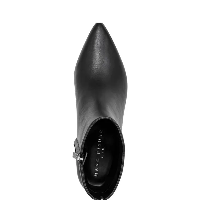 Women Marc Fisher Booties Leonna Ankle Bootie Black Leather