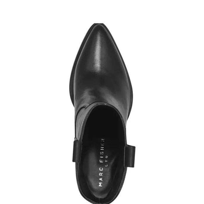 Women Marc Fisher Booties Marlie Western Bootie Black Leather