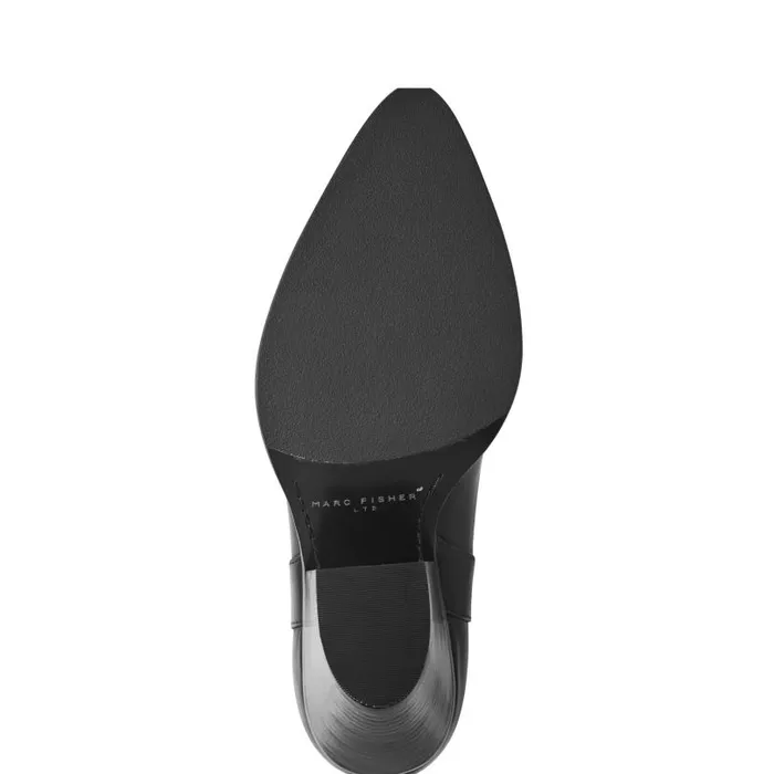 Women Marc Fisher Booties Marlie Western Bootie Black Leather