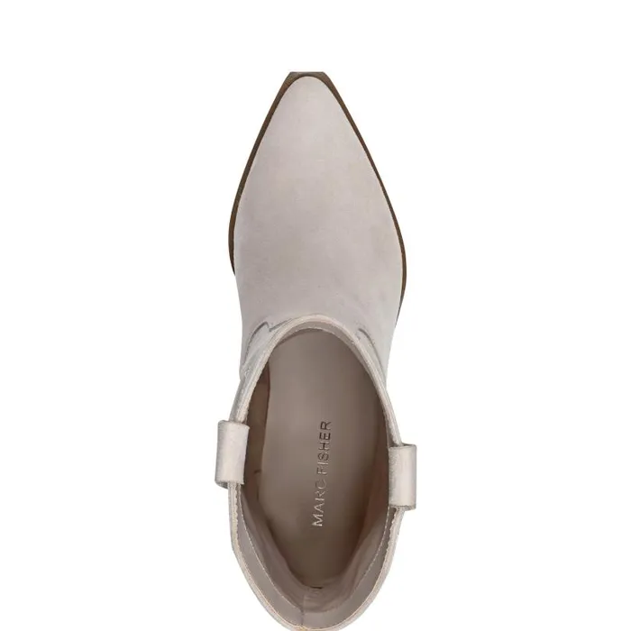 Women Marc Fisher Booties Nonie Western Ankle Bootie Taupe Leather