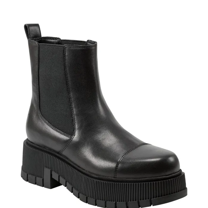 Women Marc Fisher Boots and Booties Bermida Lug Sole Bootie Black Leather