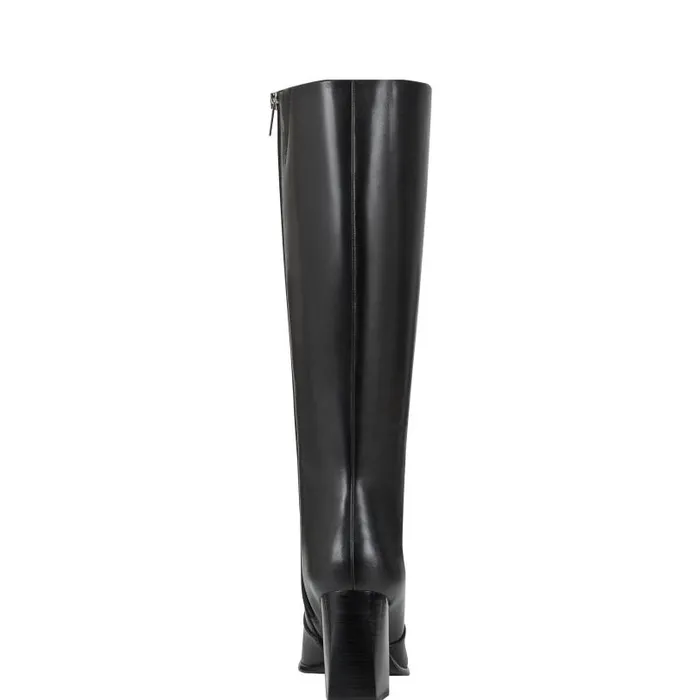 Women Marc Fisher Boots and Booties Dreeam Block Heeled Boot Black Leather
