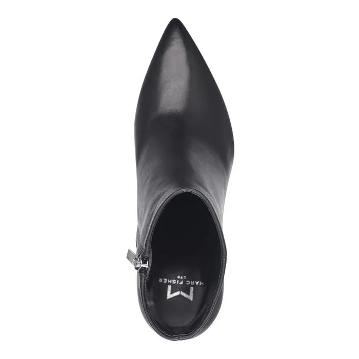 Women Marc Fisher Boots and Booties Jarli Pointy Ankle Bootie Black Leather