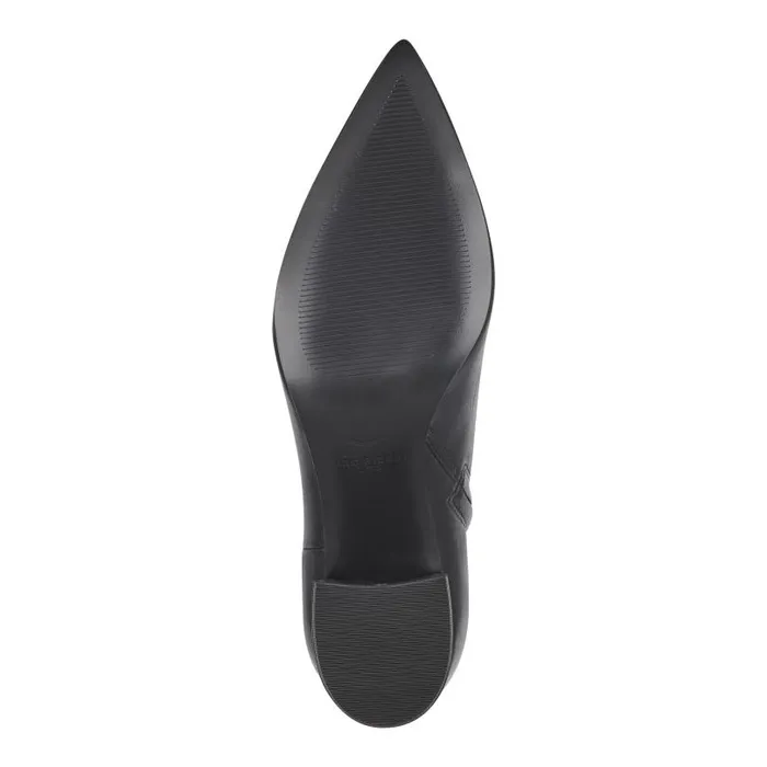 Women Marc Fisher Boots and Booties Jarli Pointy Ankle Bootie Black Leather