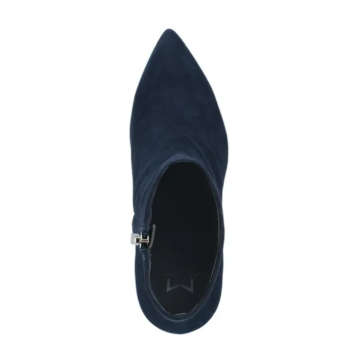 Women Marc Fisher Boots and Booties Jarli Pointy Ankle Bootie Navy Suede