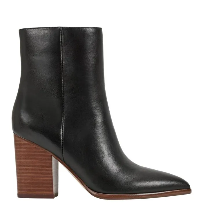 Women Marc Fisher Boots and Booties Melysa Dress Bootie Black Leather