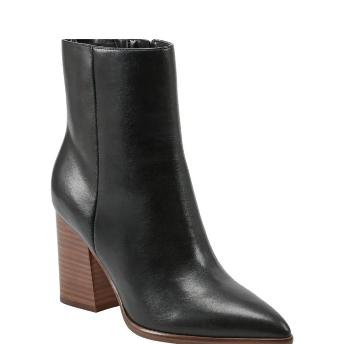 Women Marc Fisher Boots and Booties Melysa Dress Bootie Black Leather