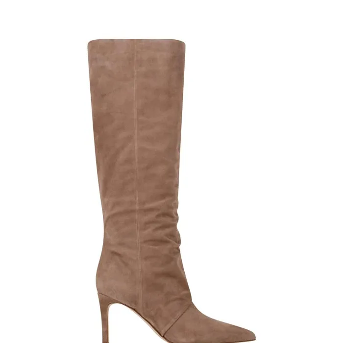 Women Marc Fisher Boots and Booties Narysa Dress Boot Natural Suede