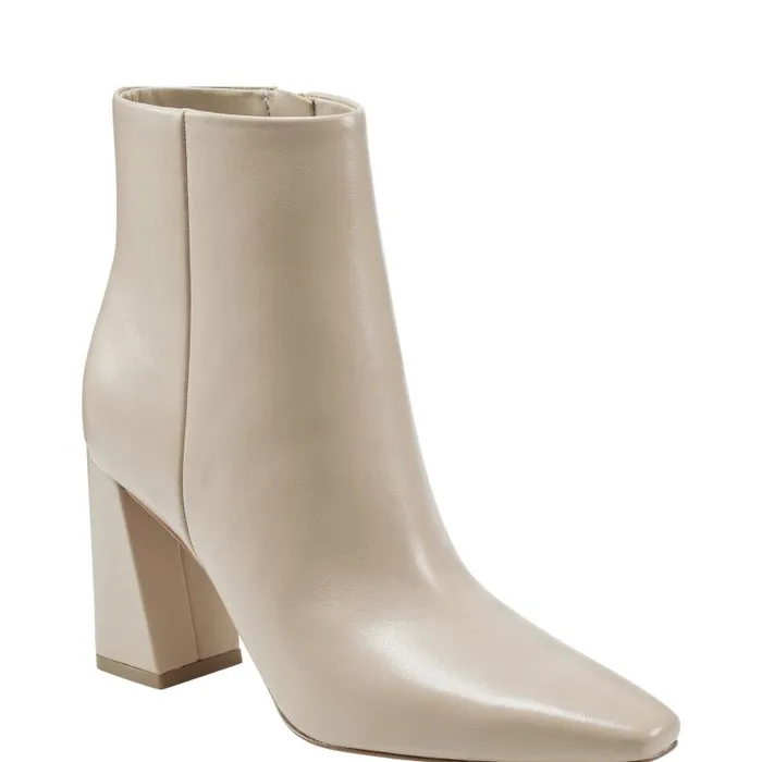Women Marc Fisher Boots and Booties Yanara Heeled Bootie Natural Leather