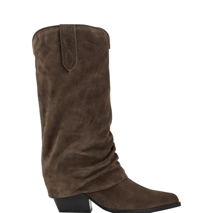 Women Marc Fisher Boots Calysta Block Heel Pointy Toe Boot Dark Green