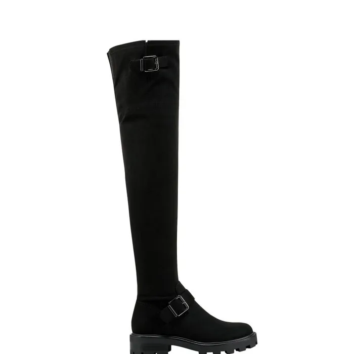 Women Marc Fisher Boots Ganven Lug Sole Over The Knee Boot Black