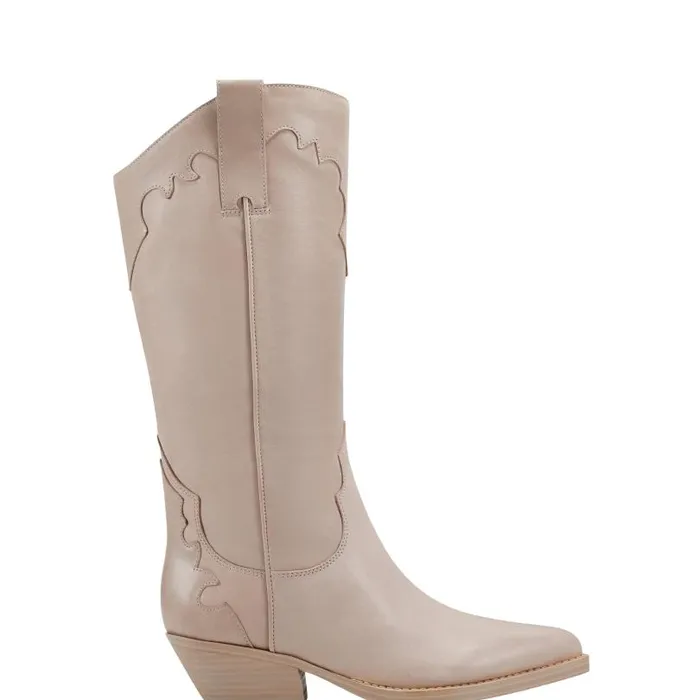 Women Marc Fisher Boots Hilaria Western Boot Taupe Leather