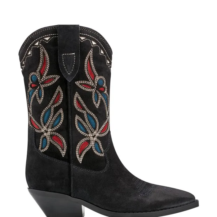 Women Marc Fisher Boots Trista Western Boot Dark Blue Suede