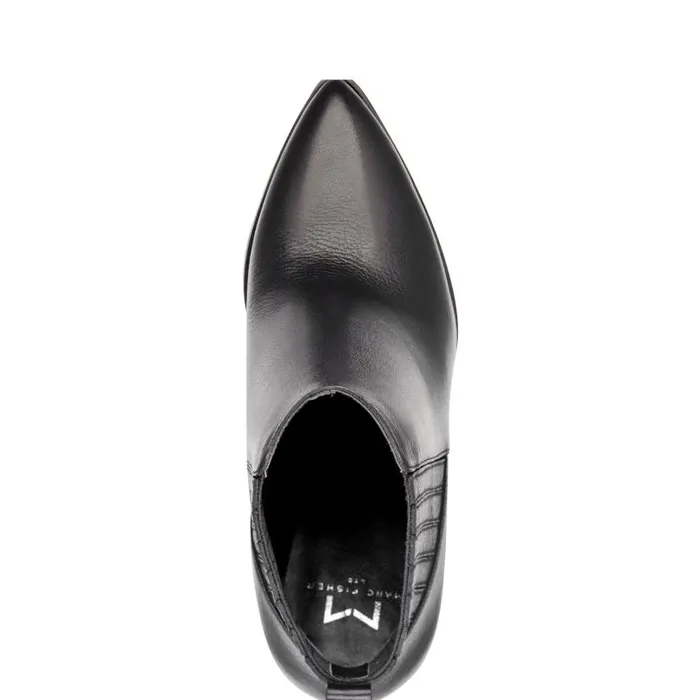 Women Marc Fisher Casual Boots Alva Pointy Toe Bootie Black Leather