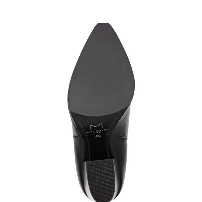 Women Marc Fisher Casual Boots Alva Pointy Toe Bootie Black Leather