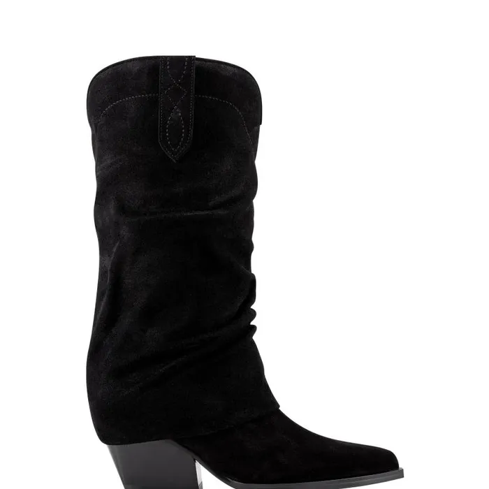 Women Marc Fisher Casual Boots Calysta Block Heel Pointy Toe Boot Black