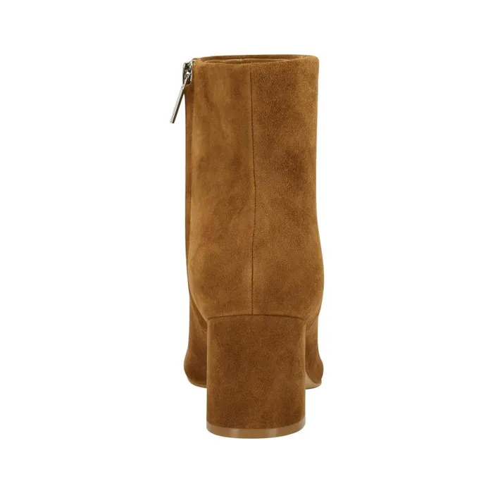 Women Marc Fisher Casual Boots Jarli Pointy Ankle Bootie Brown Suede