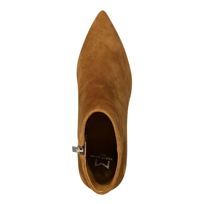 Women Marc Fisher Casual Boots Jarli Pointy Ankle Bootie Brown Suede