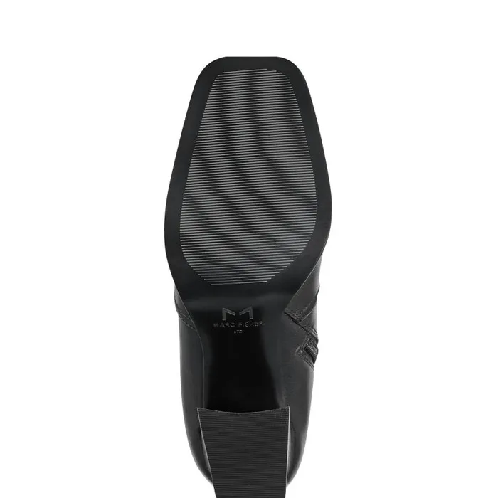 Women Marc Fisher Dress Boots Dreeam Block Heeled Boot Black Leather