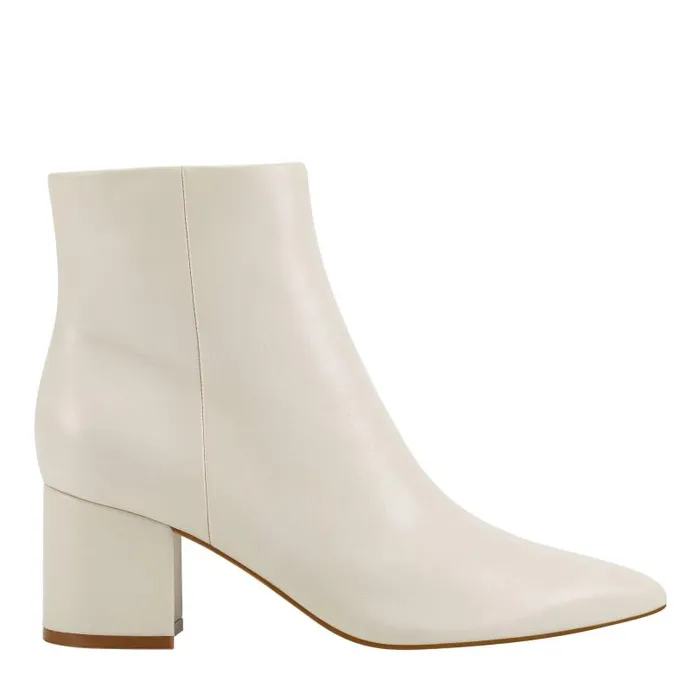 Women Marc Fisher Dress Boots Jarli Pointy Ankle Bootie Ivory Leather