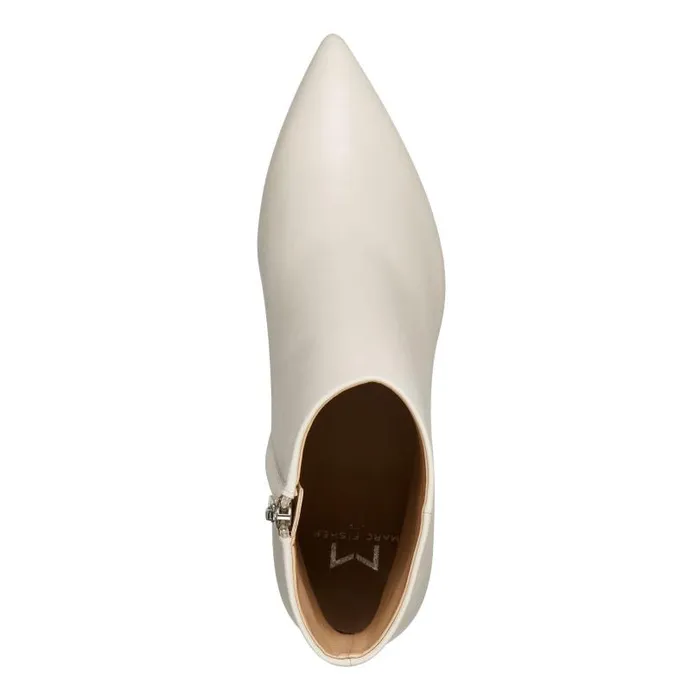 Women Marc Fisher Dress Boots Jarli Pointy Ankle Bootie Ivory Leather