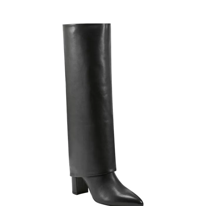 Women Marc Fisher Dress Boots Leina Block Heel Pointy Toe Dress Boot Black