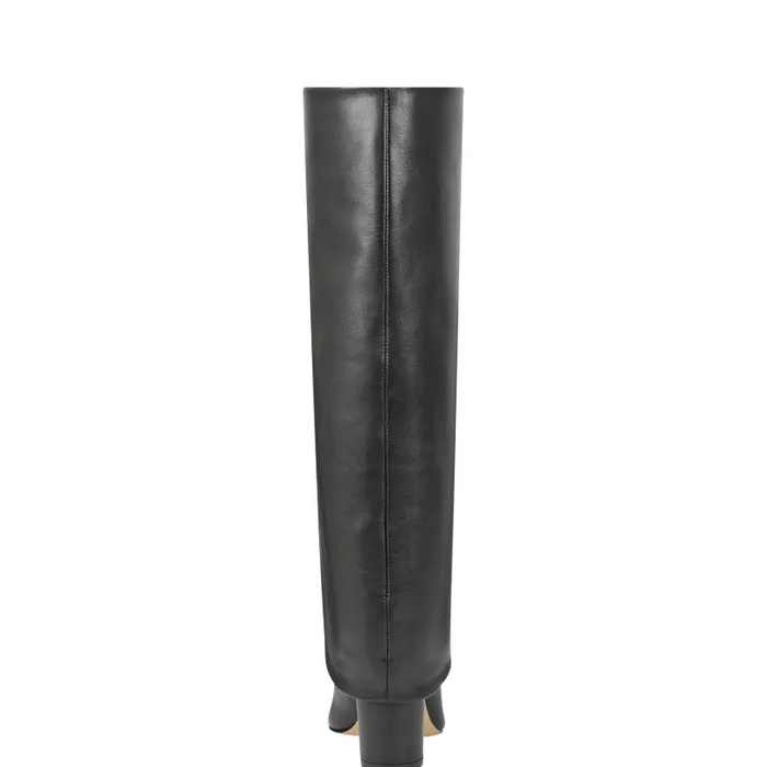Women Marc Fisher Dress Boots Leina Block Heel Pointy Toe Dress Boot Black