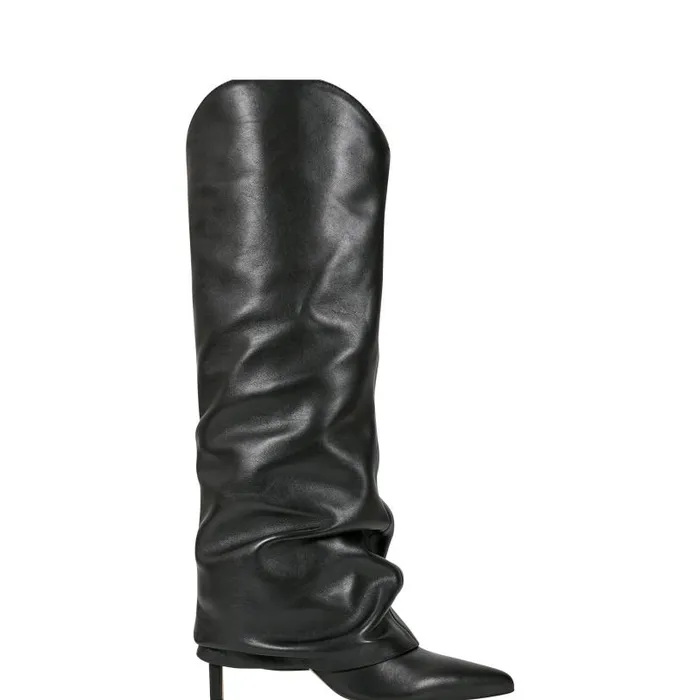 Women Marc Fisher Dress Boots Nairine Foldover Dress Boot Black Leather