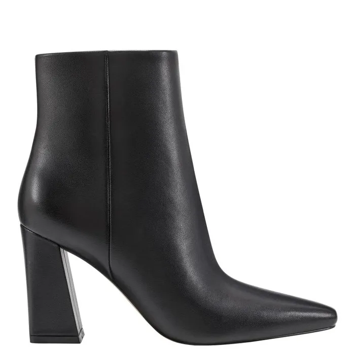 Women Marc Fisher Dress Boots Yanara Heeled Bootie Black Leather