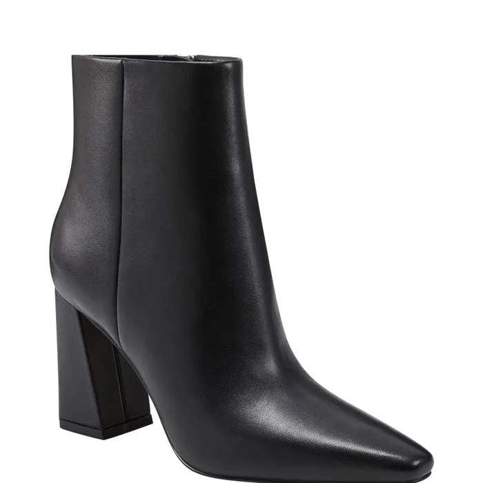 Women Marc Fisher Dress Boots Yanara Heeled Bootie Black Leather
