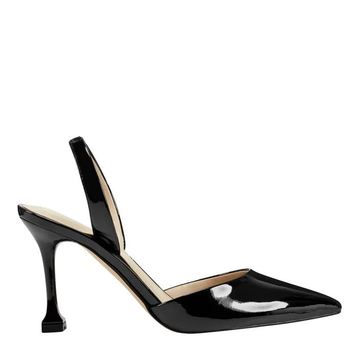 Women Marc Fisher Heels and Pumps Hadya Slingback Pump Black Patent